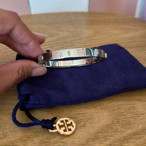 Authentic Tory Burch silver double T bangle
